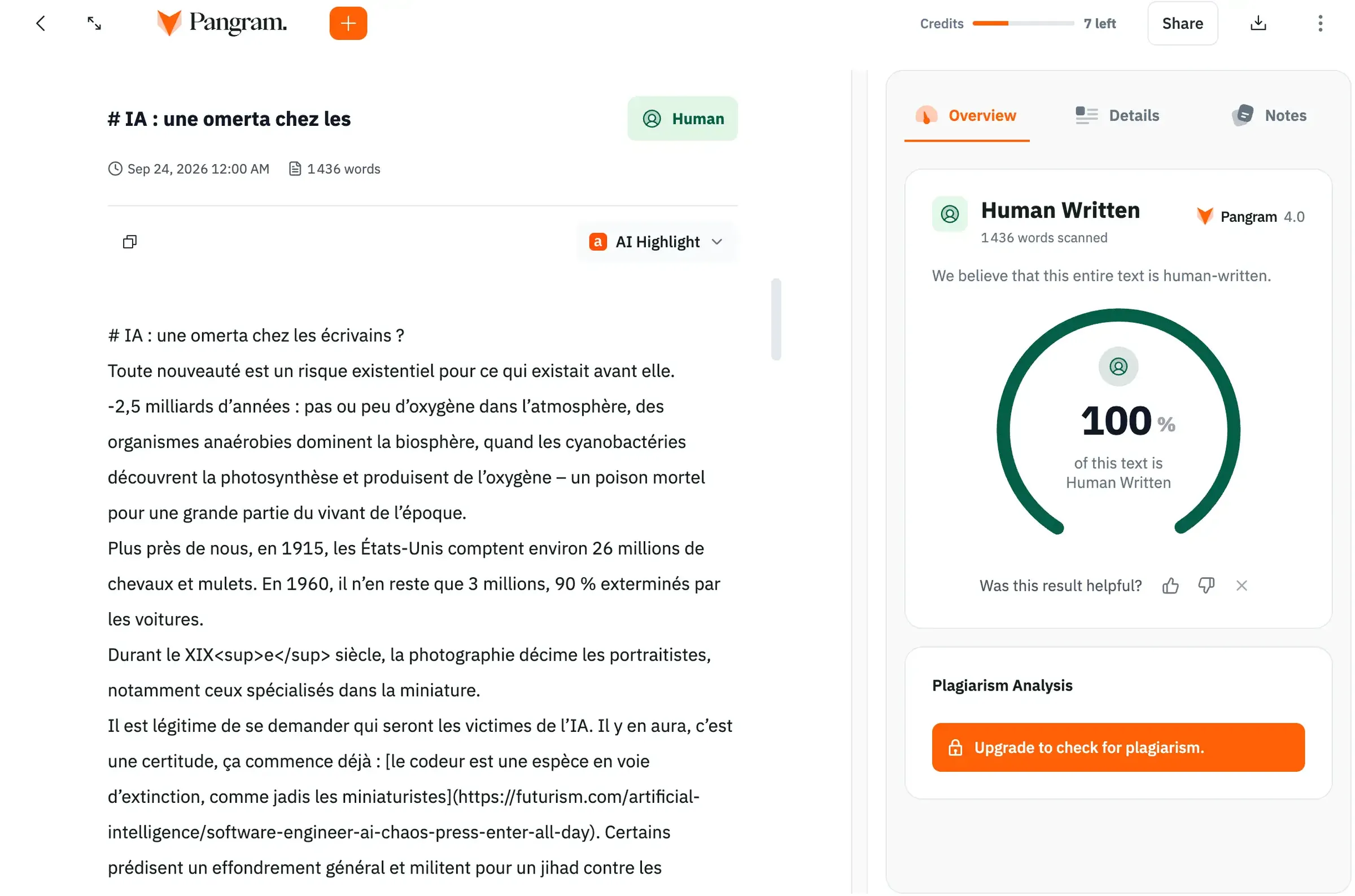 Texte garanti humain